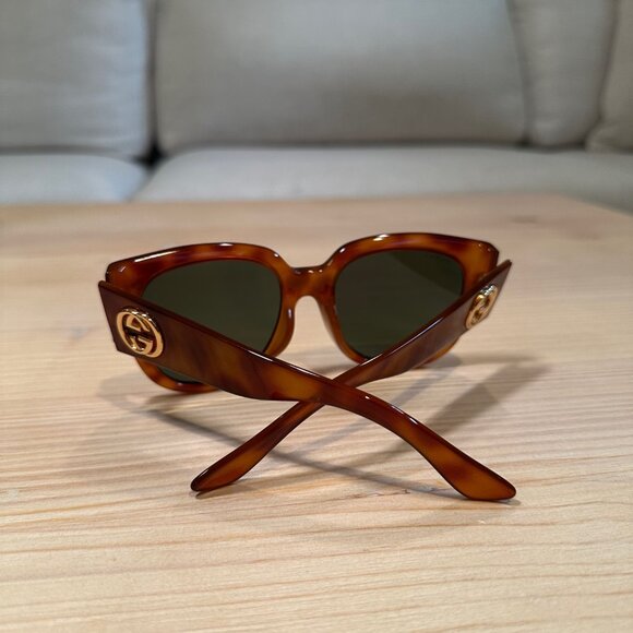 Gucci Oversized Sunglasses - Tortoise Shell with Gold Logo main image 9